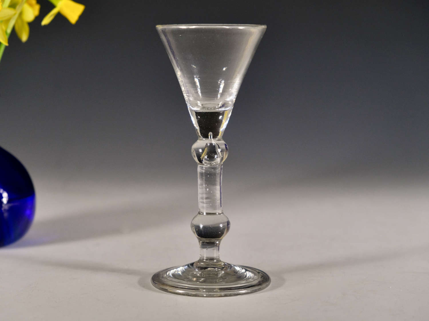 Antique wine glass Balustroid English c1735/40