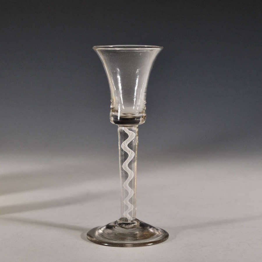 Antique wine glass opaque twist English c1765