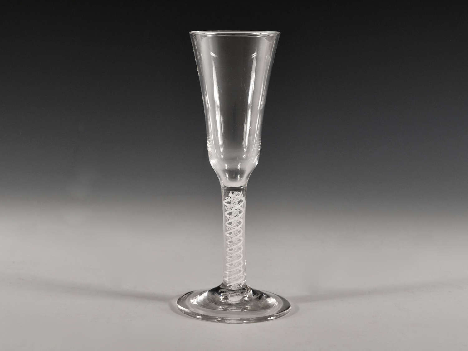 Antique ale glass opaque twist English c1765