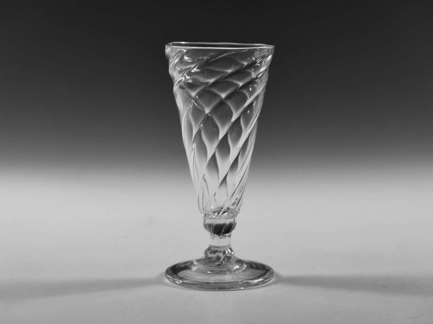 Antique ale glass wrythen English c1800