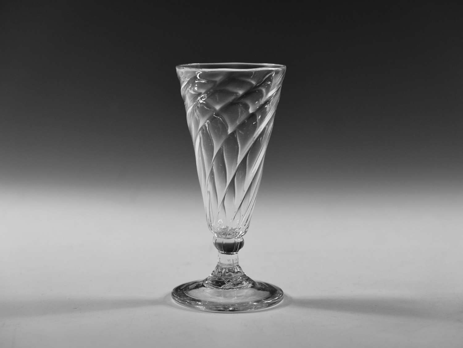 Antique ale glass wrythen English c1800