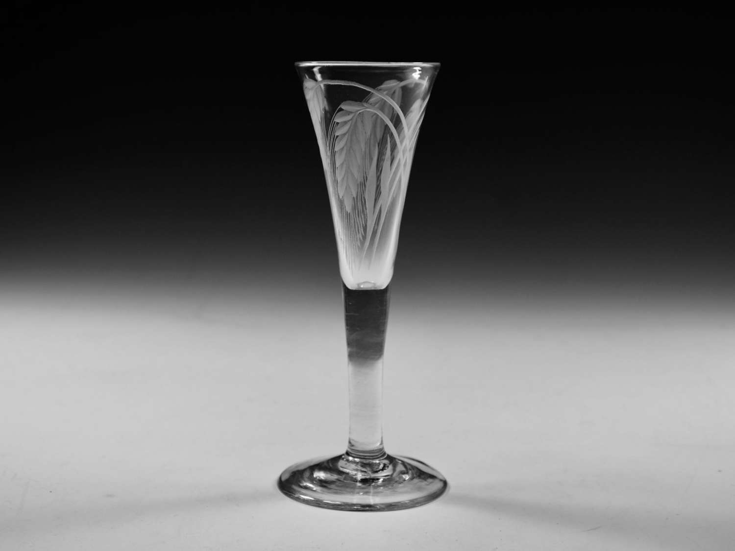Antique glass Plain stem ale glass English c1750