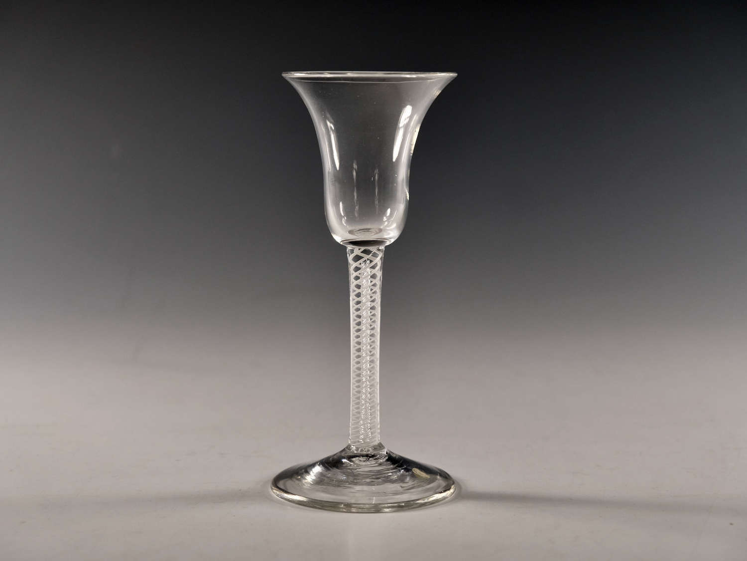 Antique glass mixed twist wine glass English c1760