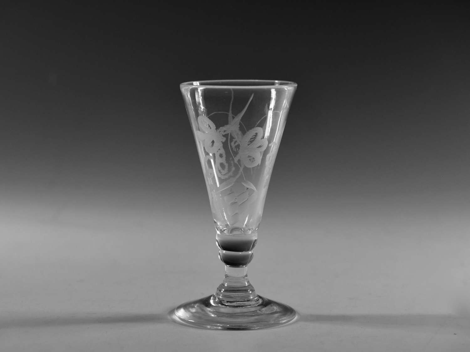 Antique glass adwarf ale glass English c1800