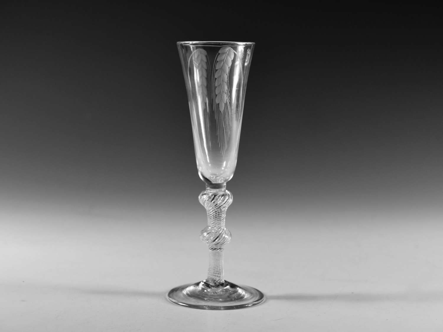 Antique glass air twist ale glass English c1755
