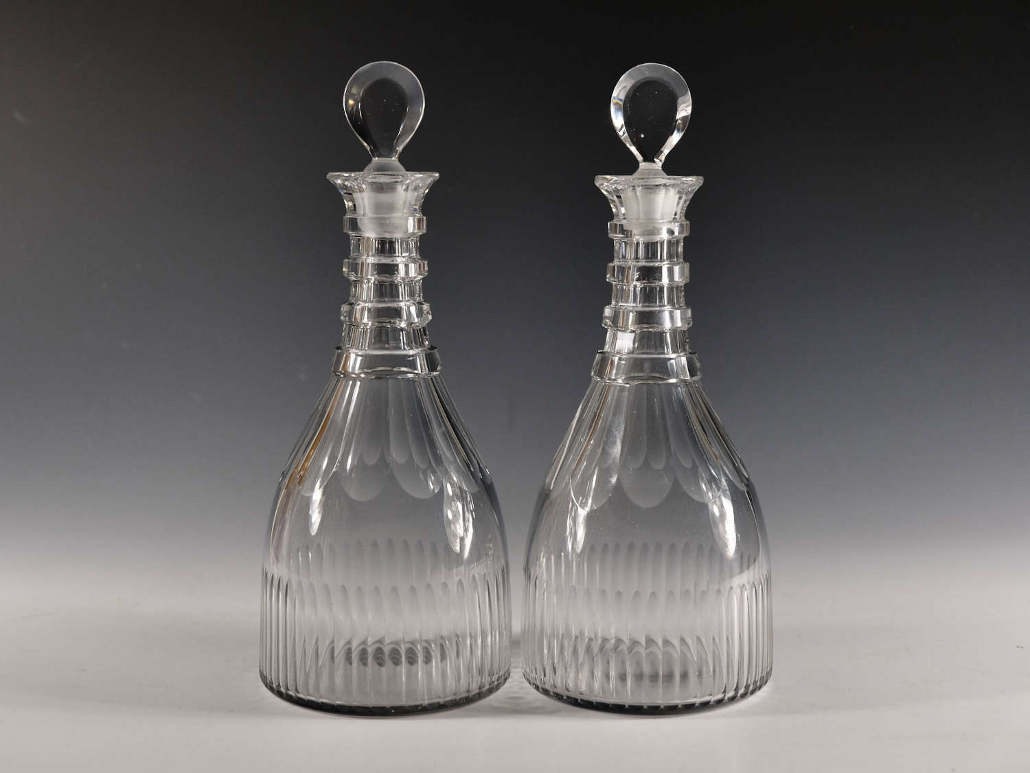 Antique glass pair of decanter English c1810