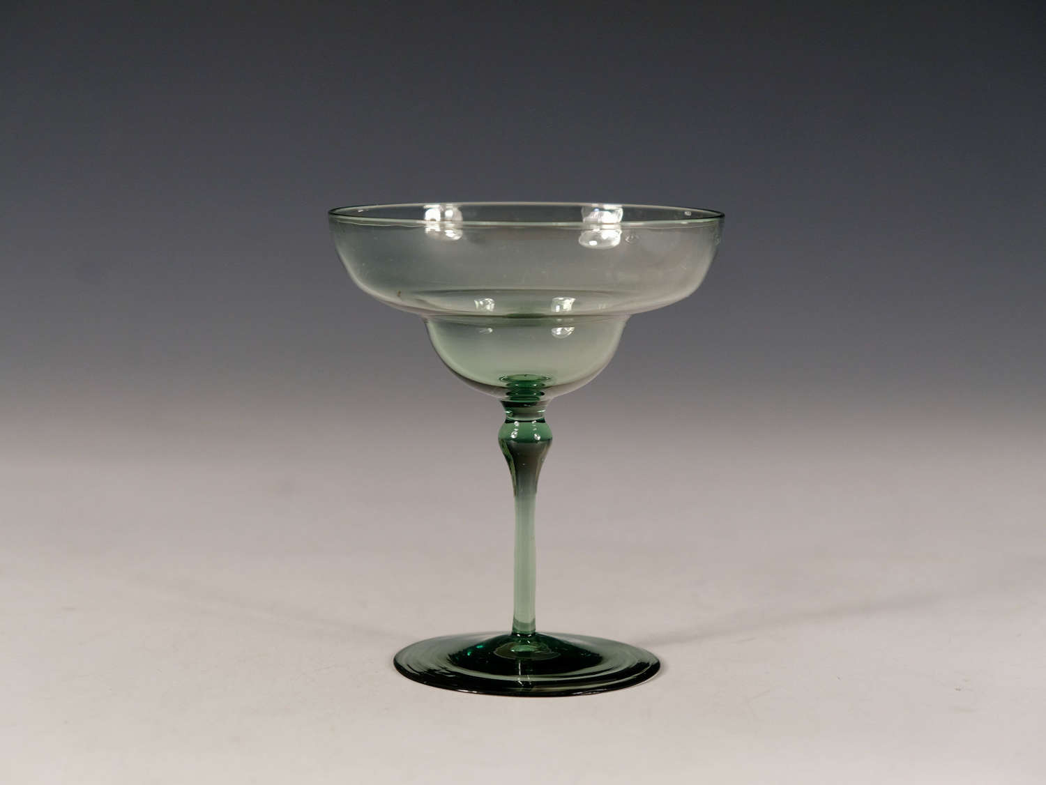 Antique glass champagne glass T G Jackson c1870