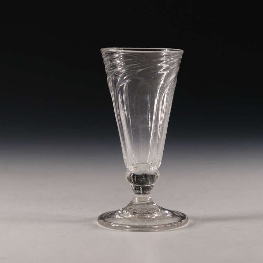 Antique glass wrythen ale glass English c1800