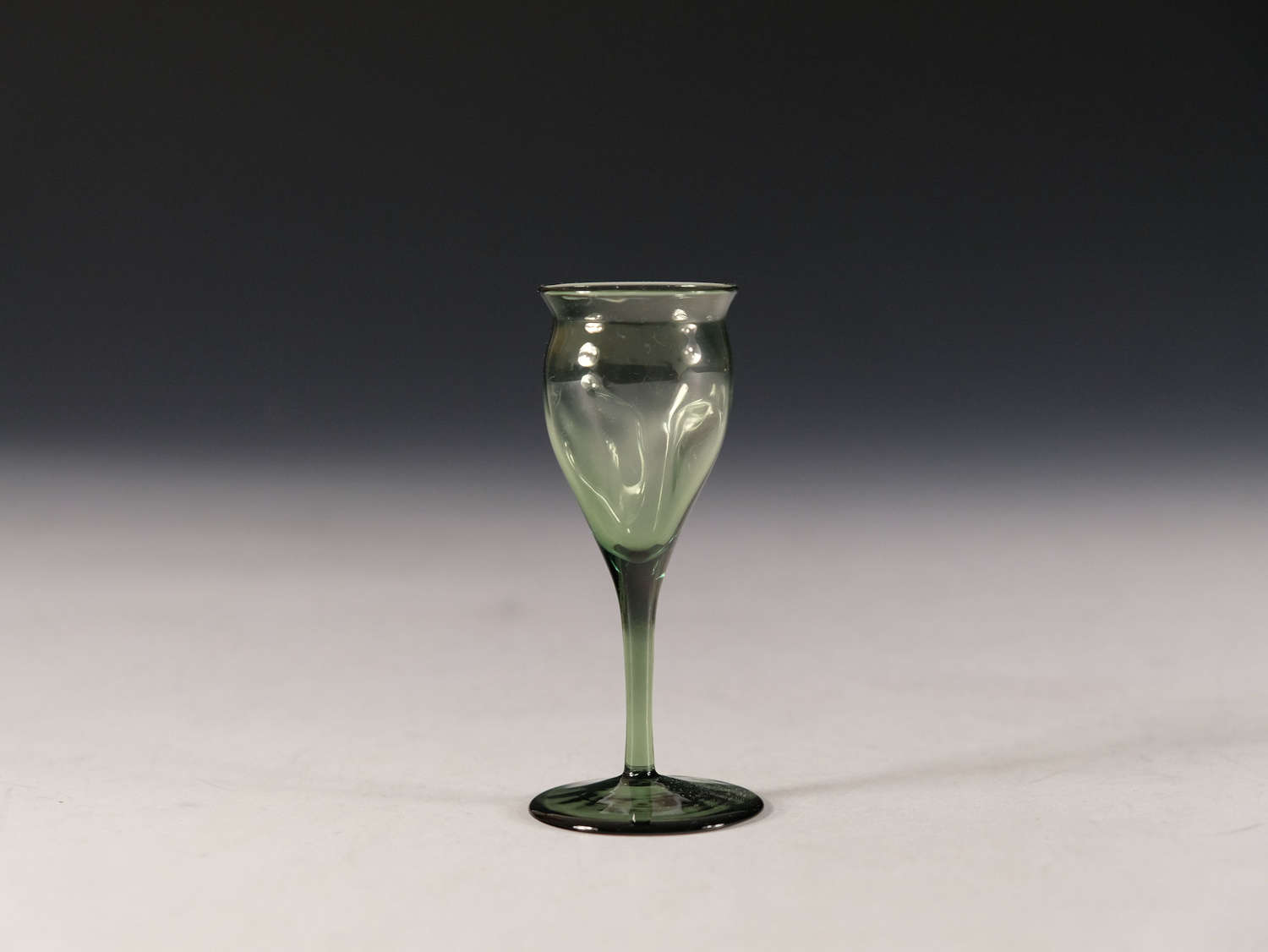 Antique glass poppy head liqueur glass Harry Powell c1890