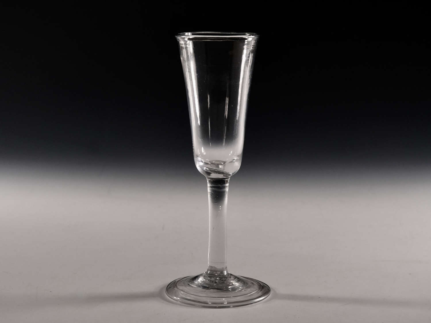 Antique glass plain stem ale glass English c1760