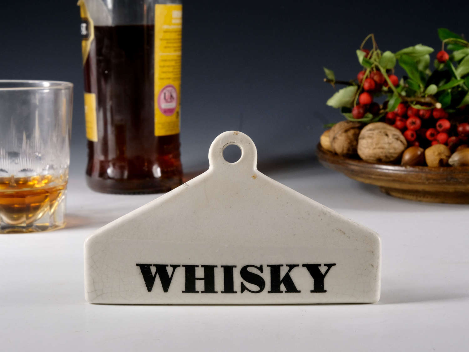Antique bin label Whisky Mid 19th century