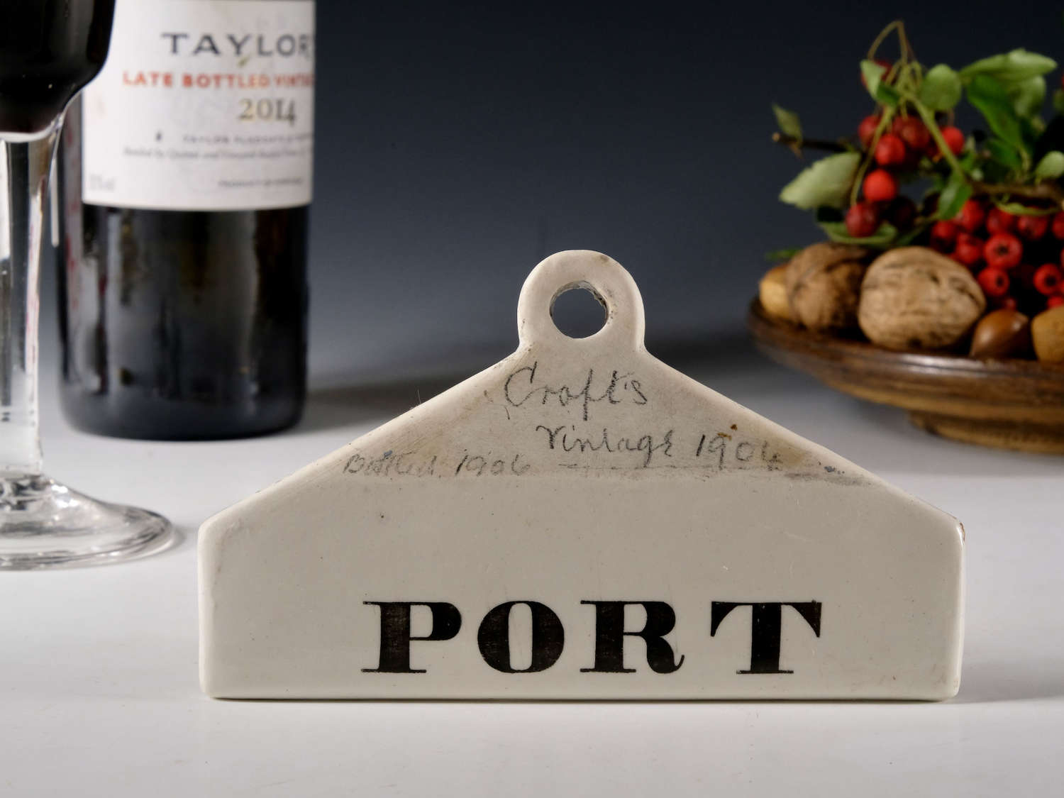 Bin label Port impressed Minton Mid 19th century.