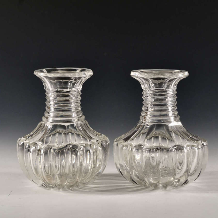 Antique glass - pair of carafes English c1880