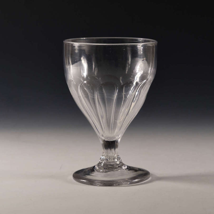Antique glass - petal moulded rummer English c1800