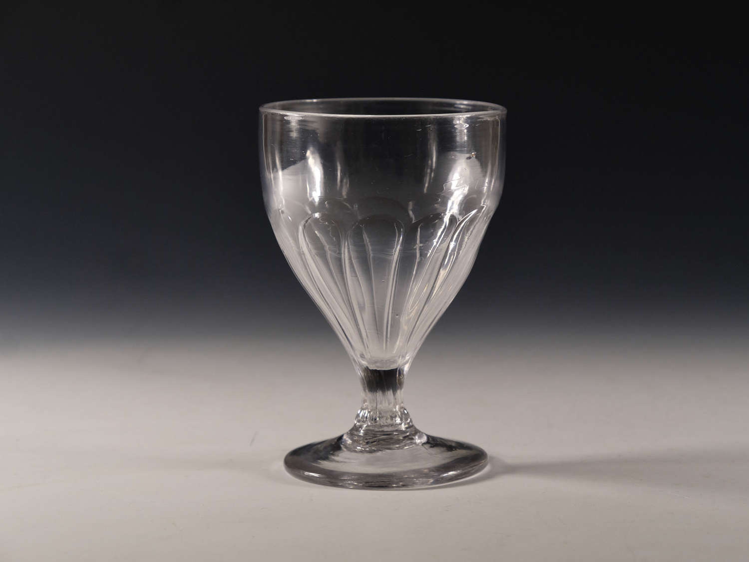 Antique glass - petal moulded rummer English c1800