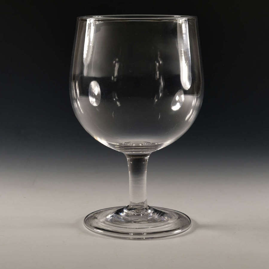 Antique glass - plain stem wine goblet English c1770