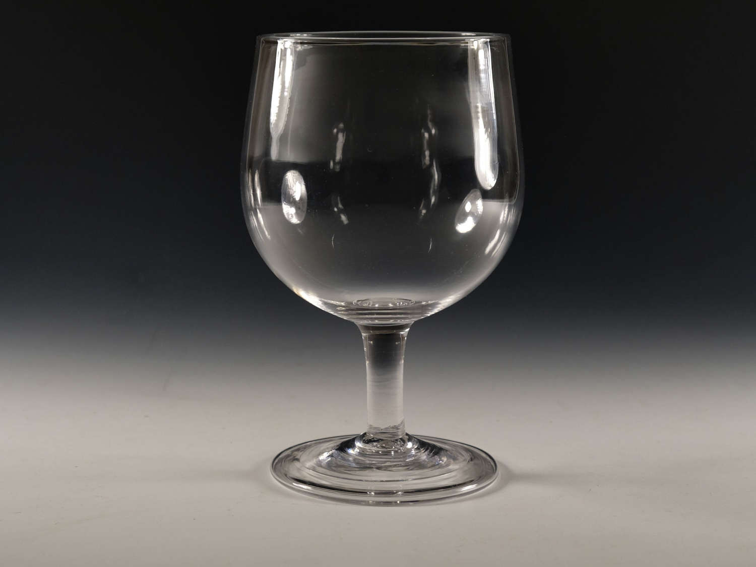Antique glass - plain stem wine goblet English c1770