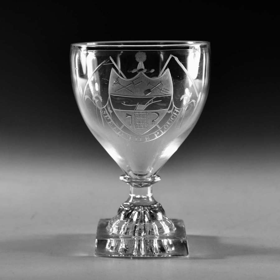 Antique glass - rummer engraved God Spreed the Plough English c1800