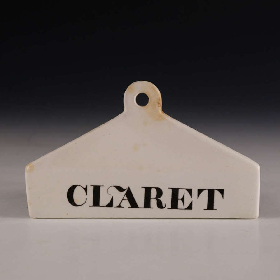 Antique bin label Claret English early 19th century