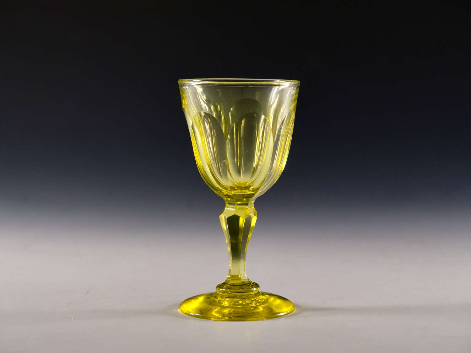 Antique glass - Yellow wine glass English c1850/60