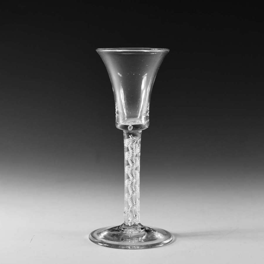 Antique glass - Fine air twist wine glass English c1755