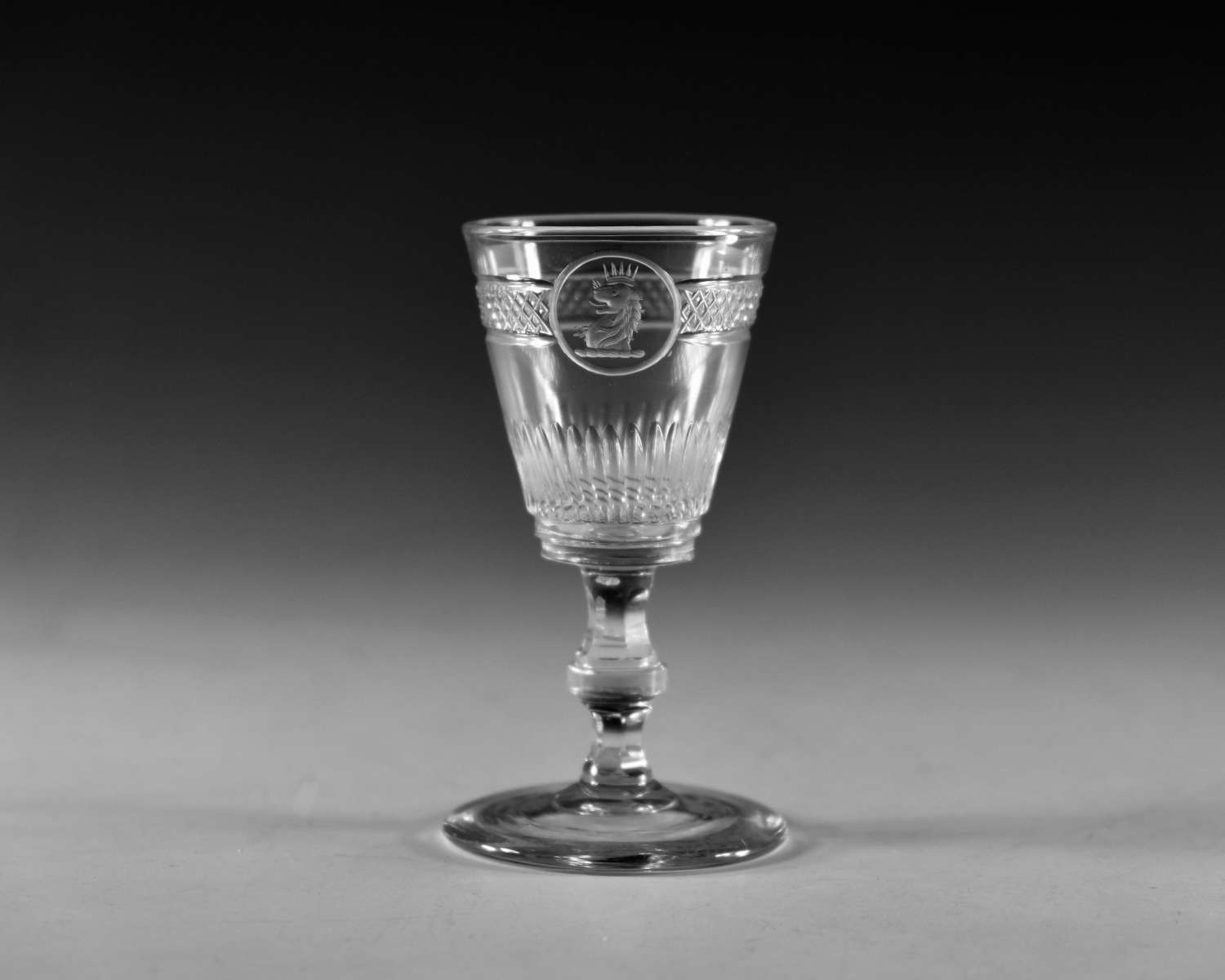 Antique glass - Small Clan MacGregor crested glasses c1820