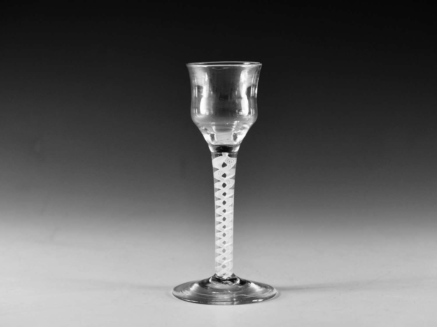 Antique glass - Opaque twist wine glass English c1765