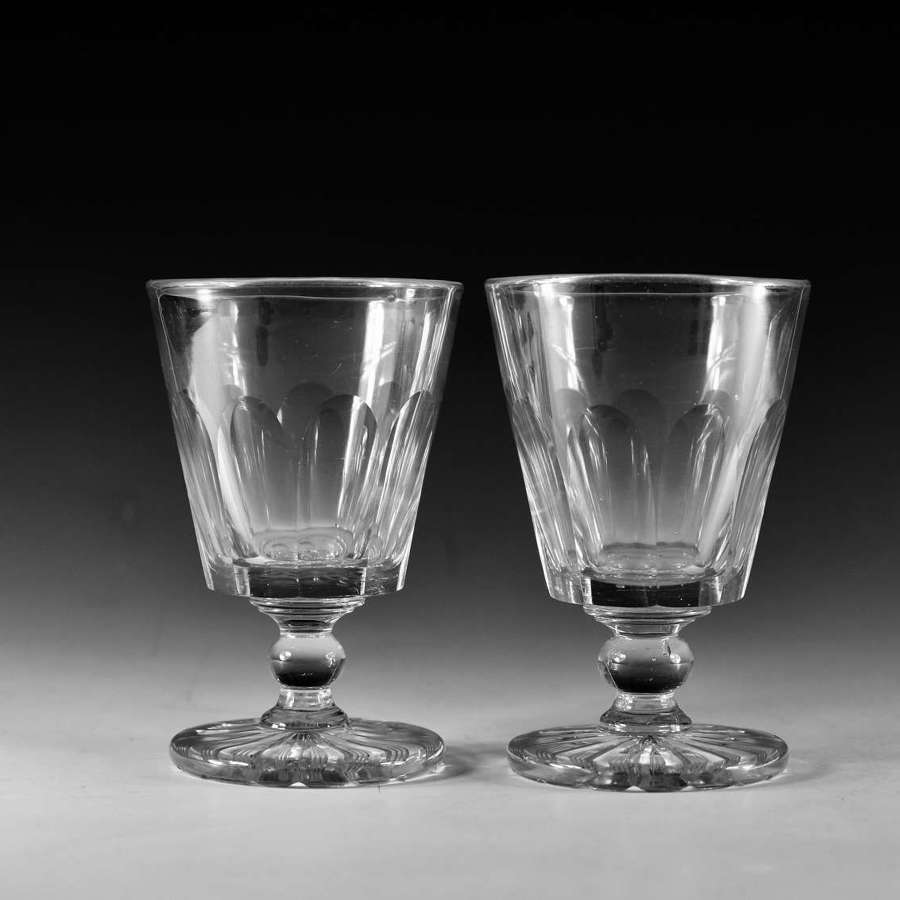 Antique glass - pair of rummers English c1830