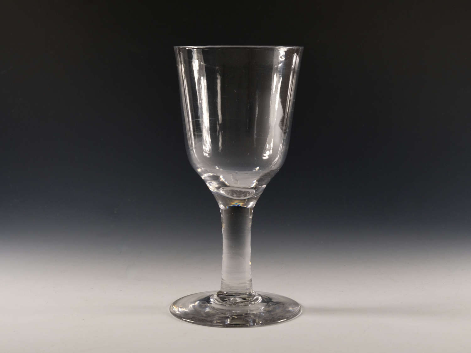 Antique glass - plain stem goblet English c1760