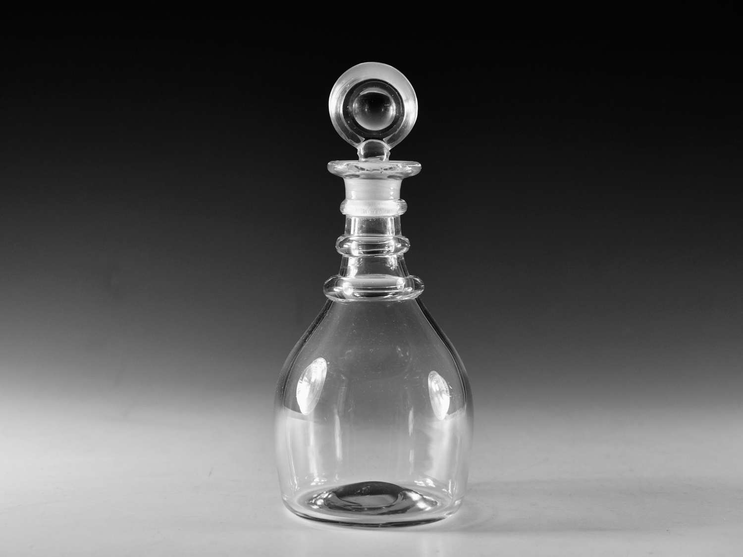 Antique glass - plain half size decanter English c1820