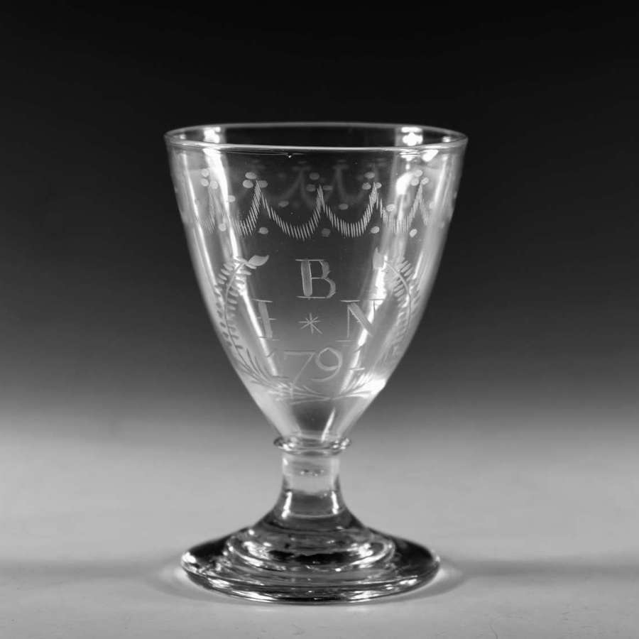 Antique glass - ovoid rummer English c1791