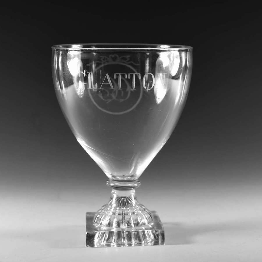 Antique glass - engraved rummer English late 18th century.