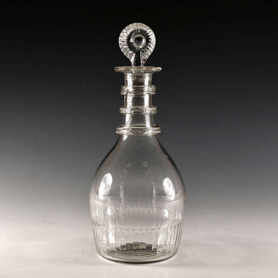 Antique glass - decanter Irish c1810
