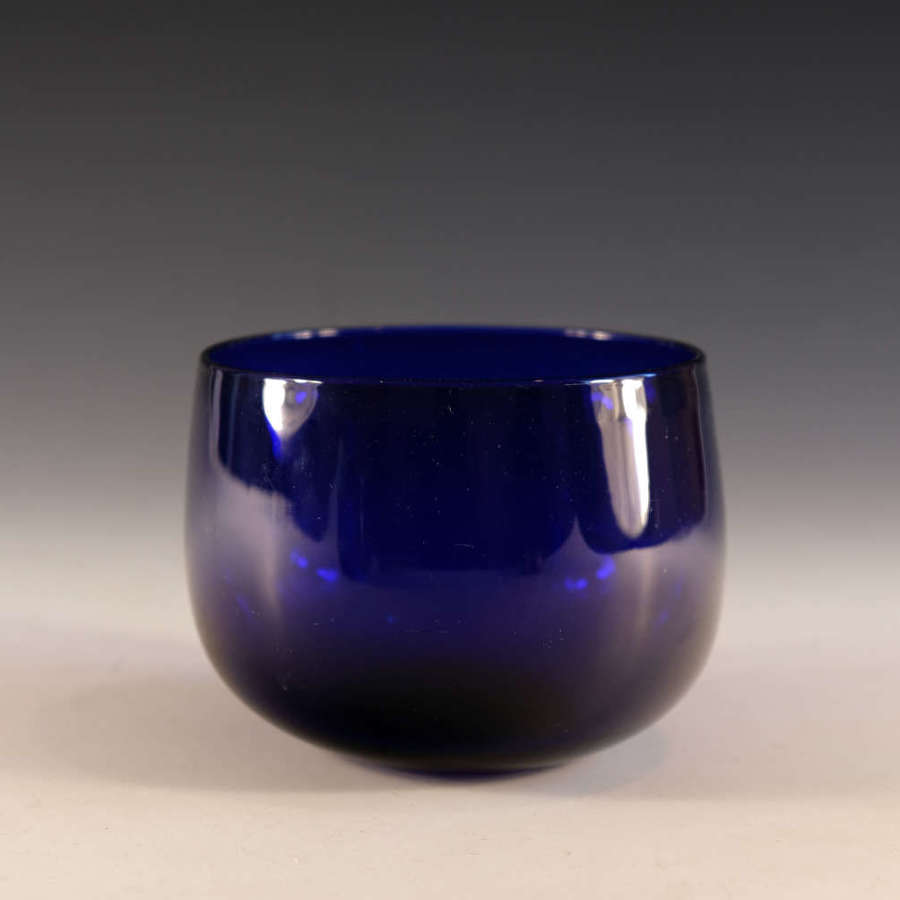 Antique glass - blue finger bowl English c1830