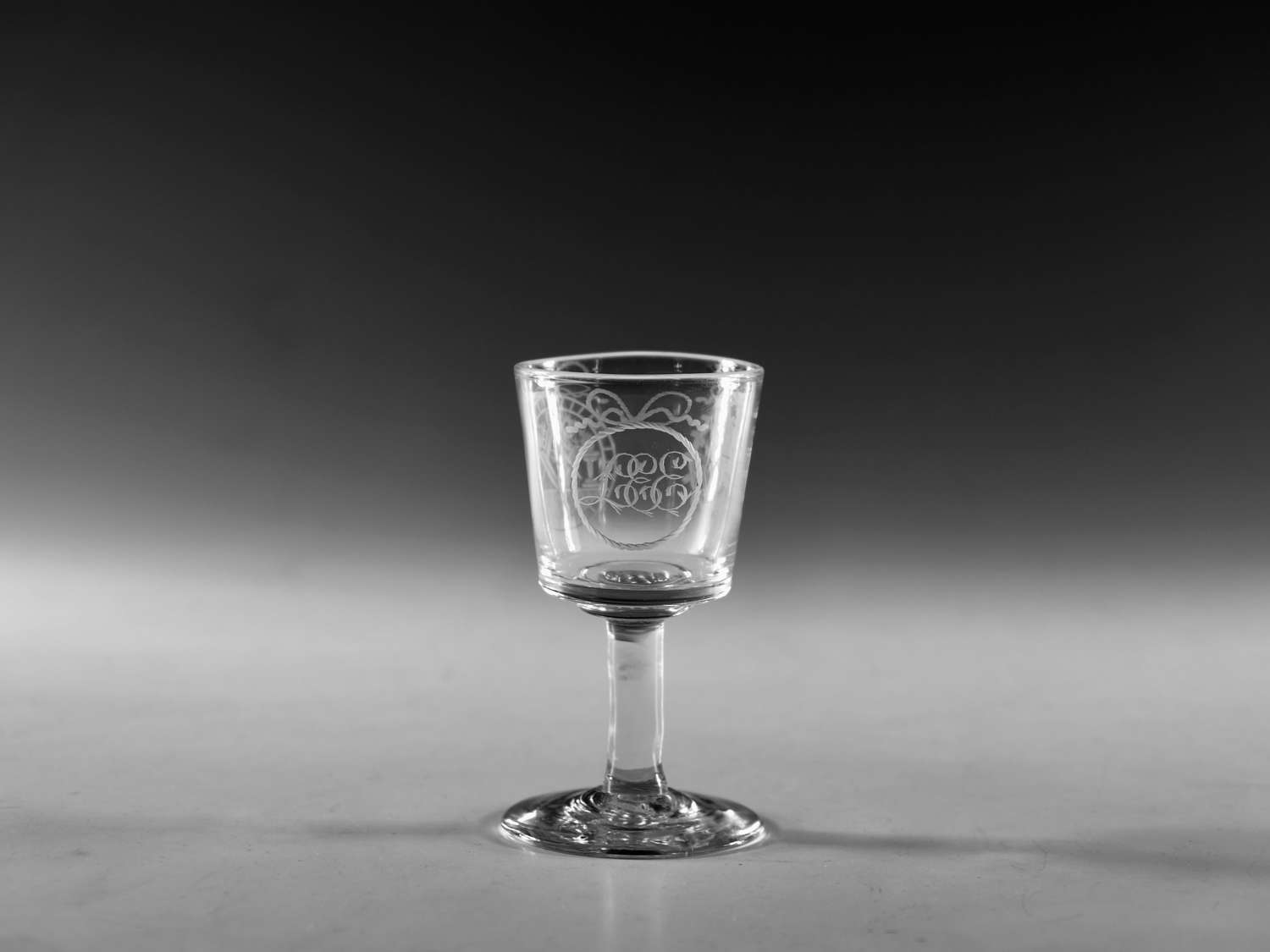 Antique glass - masonic dram glass English c1800