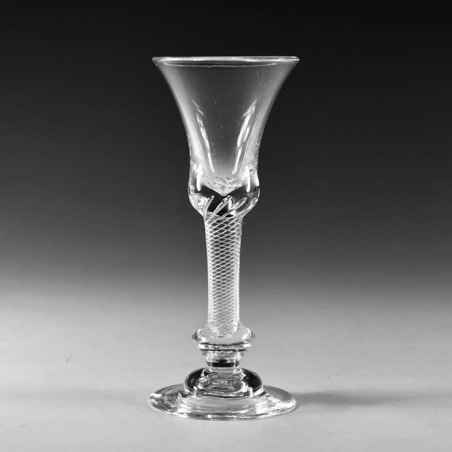 Antique glass - composite stem wine glass English c1755