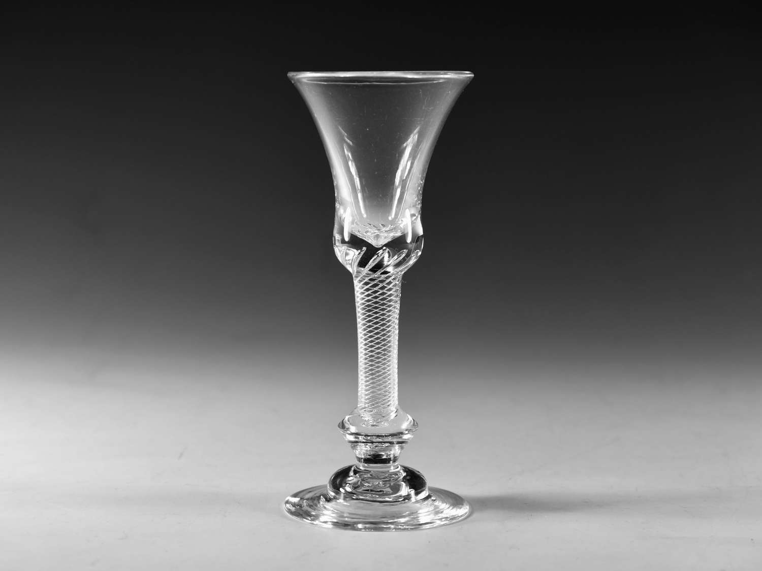 Antique glass - composite stem wine glass English c1755