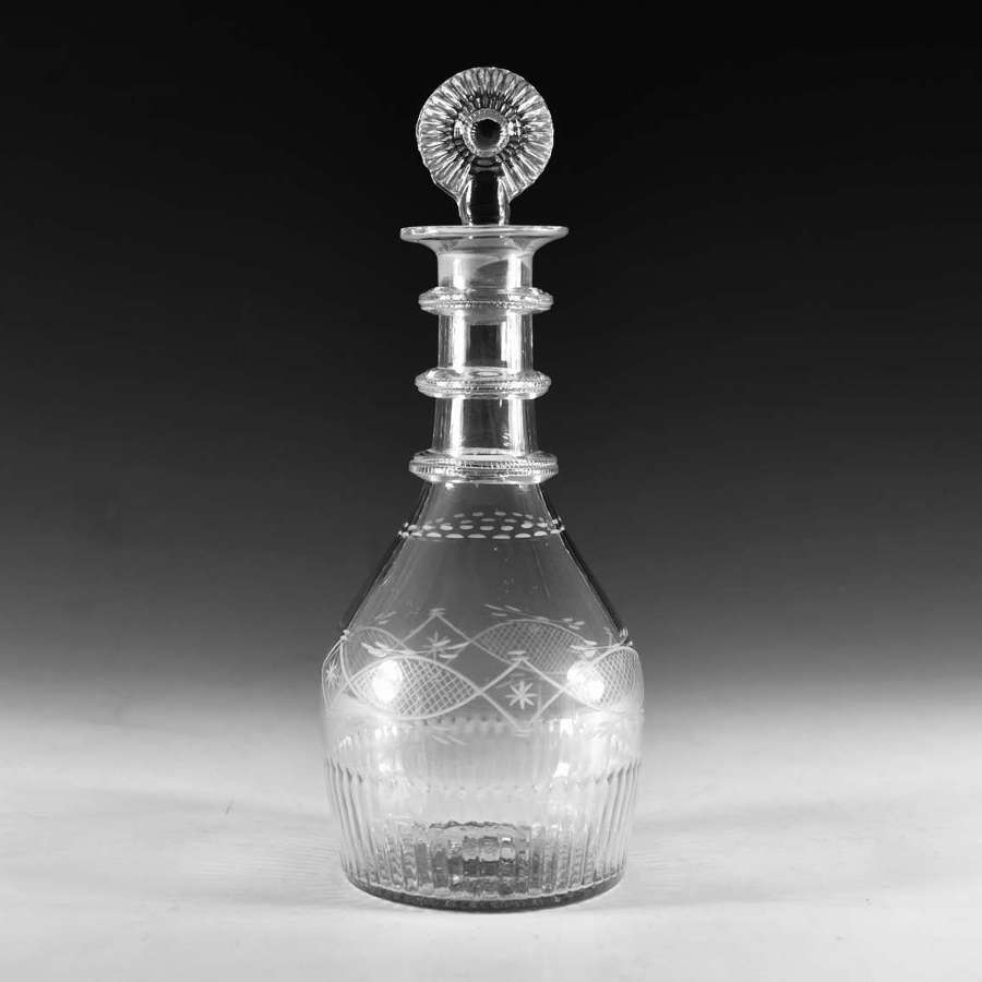 Antique glass - Decanter Irish c1800