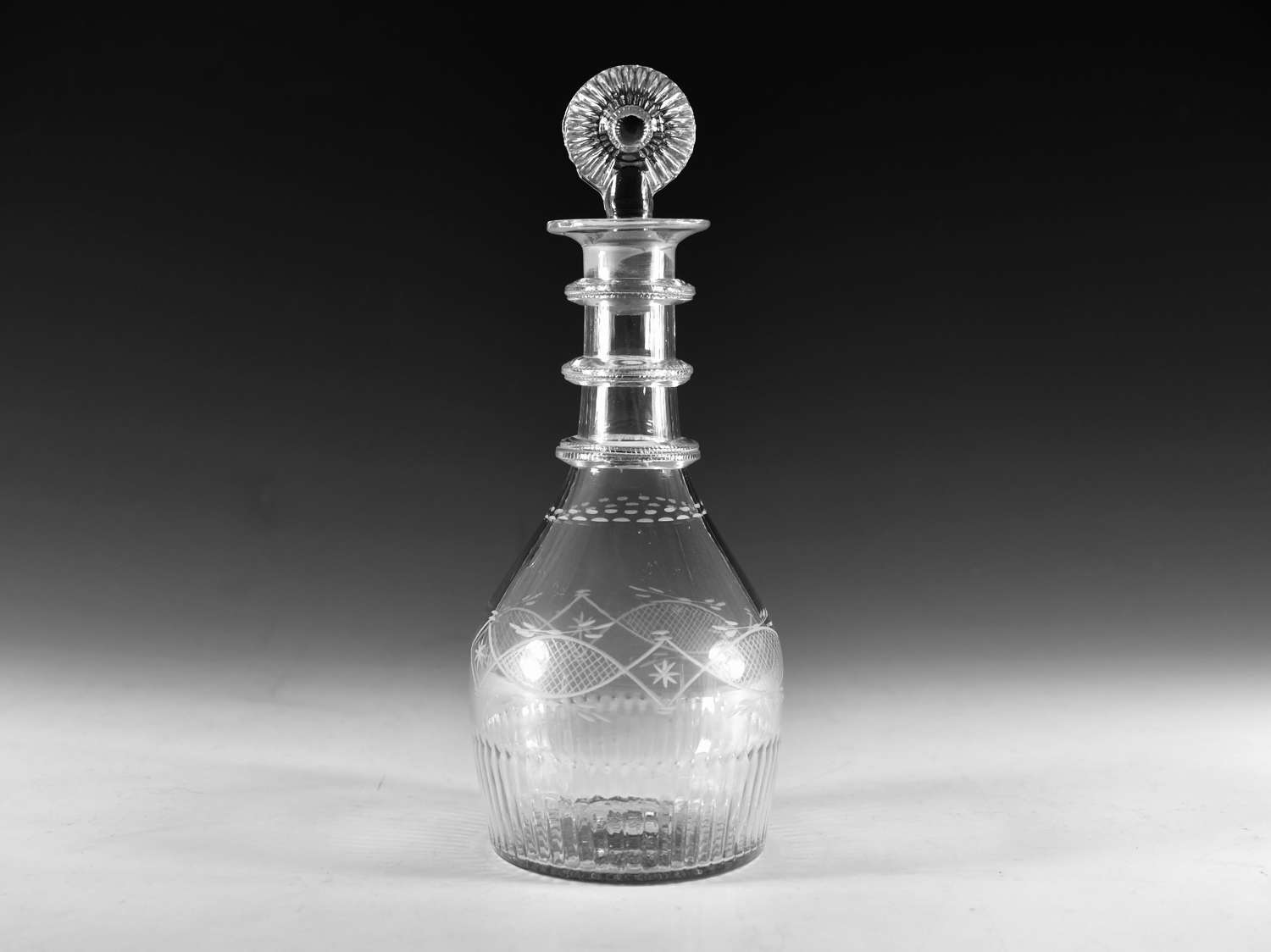 Antique glass - Decanter Irish c1800
