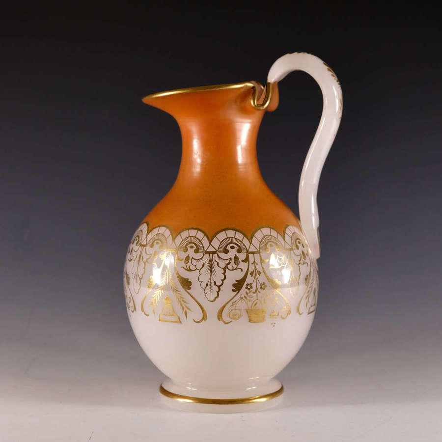 Antique glass - gilded jug Richardsons c1850