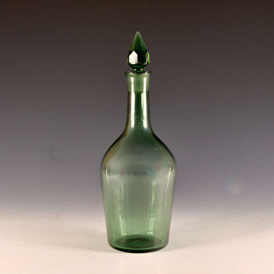 Antique glass - rare pale green shouldered decanter English c1765