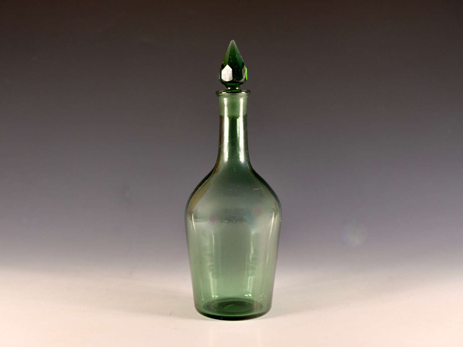 Antique glass - rare pale green shouldered decanter English c1765