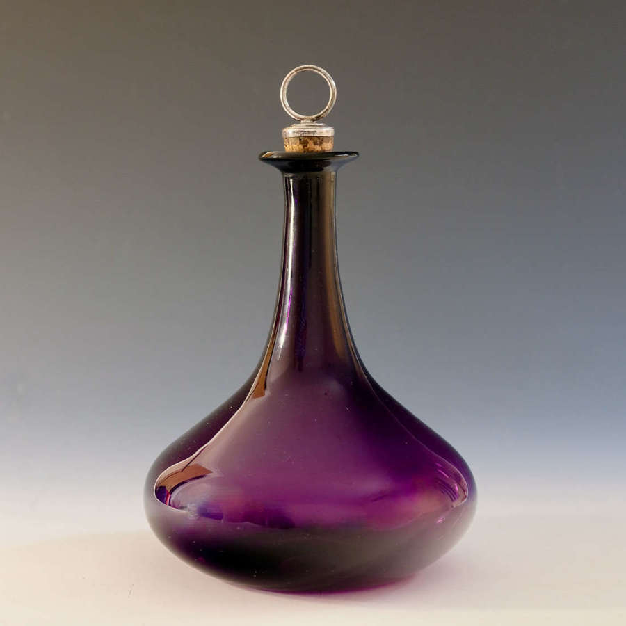Antique glass - amethyst Mel carafe English c1840