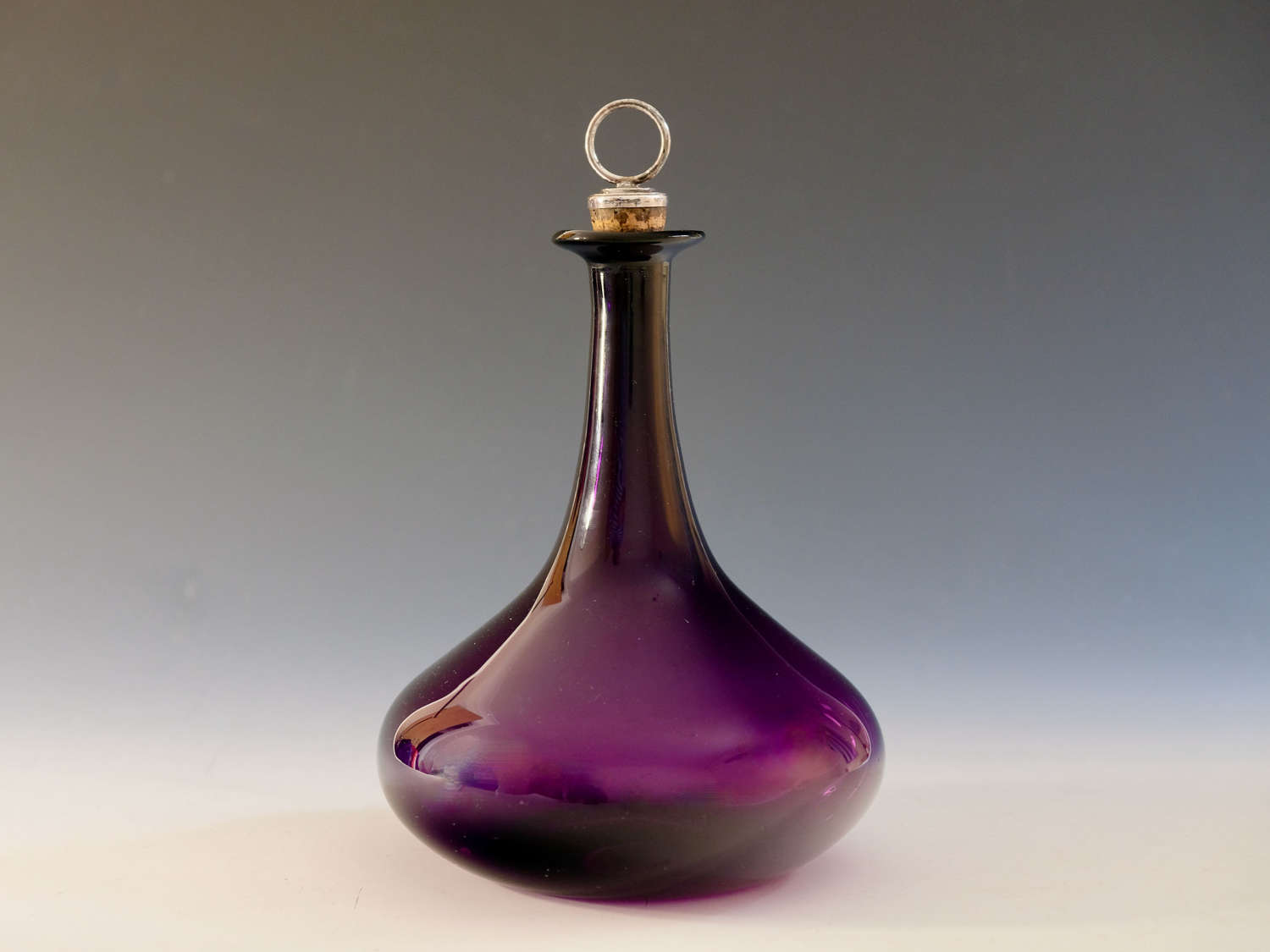 Antique glass - amethyst Mel carafe English c1840