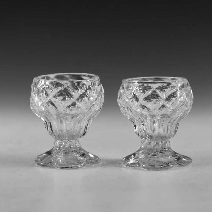 Antique glass - pair of bonnet glasses English c1760