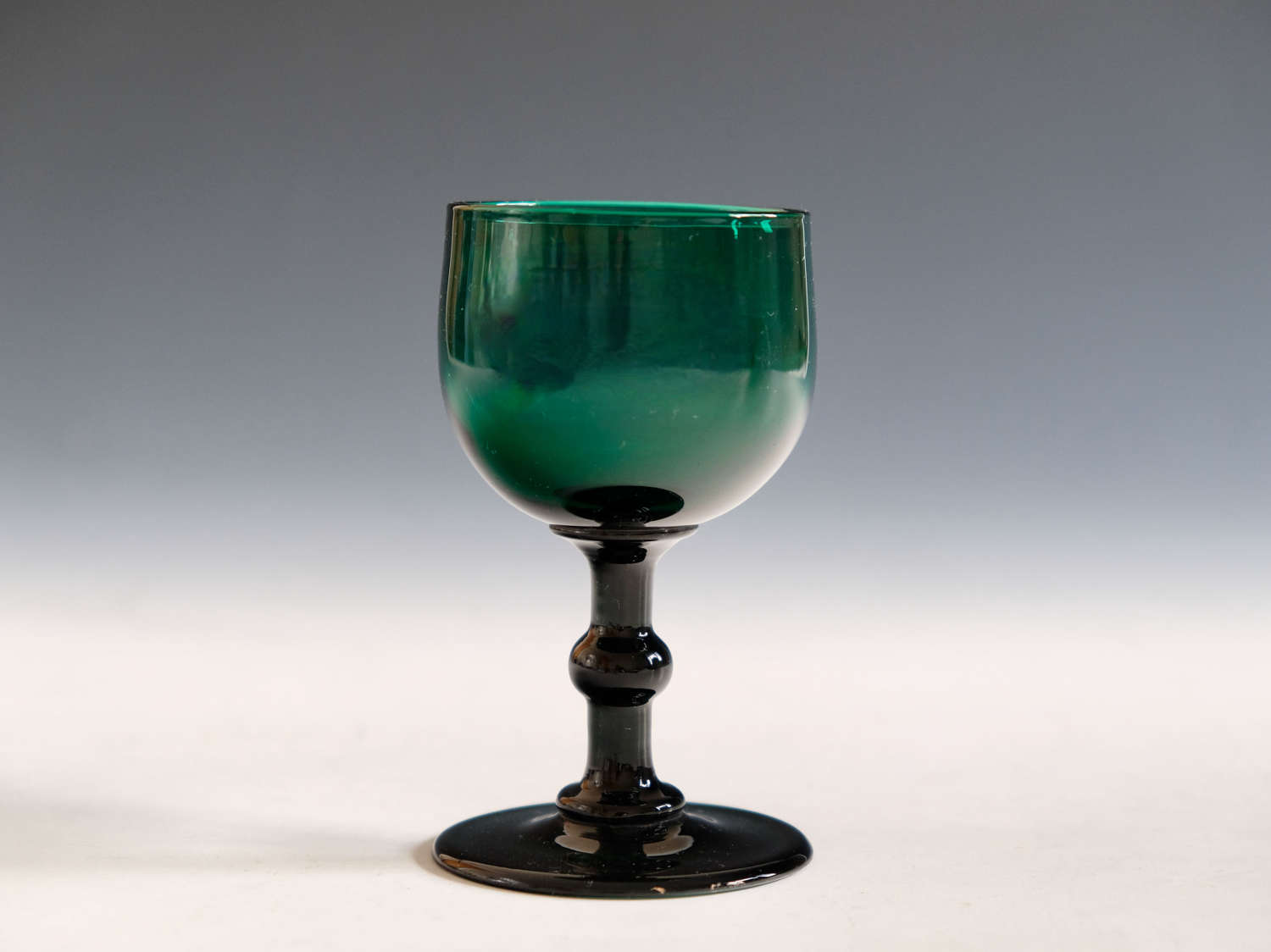 Antique glass - green wine glass English c1820