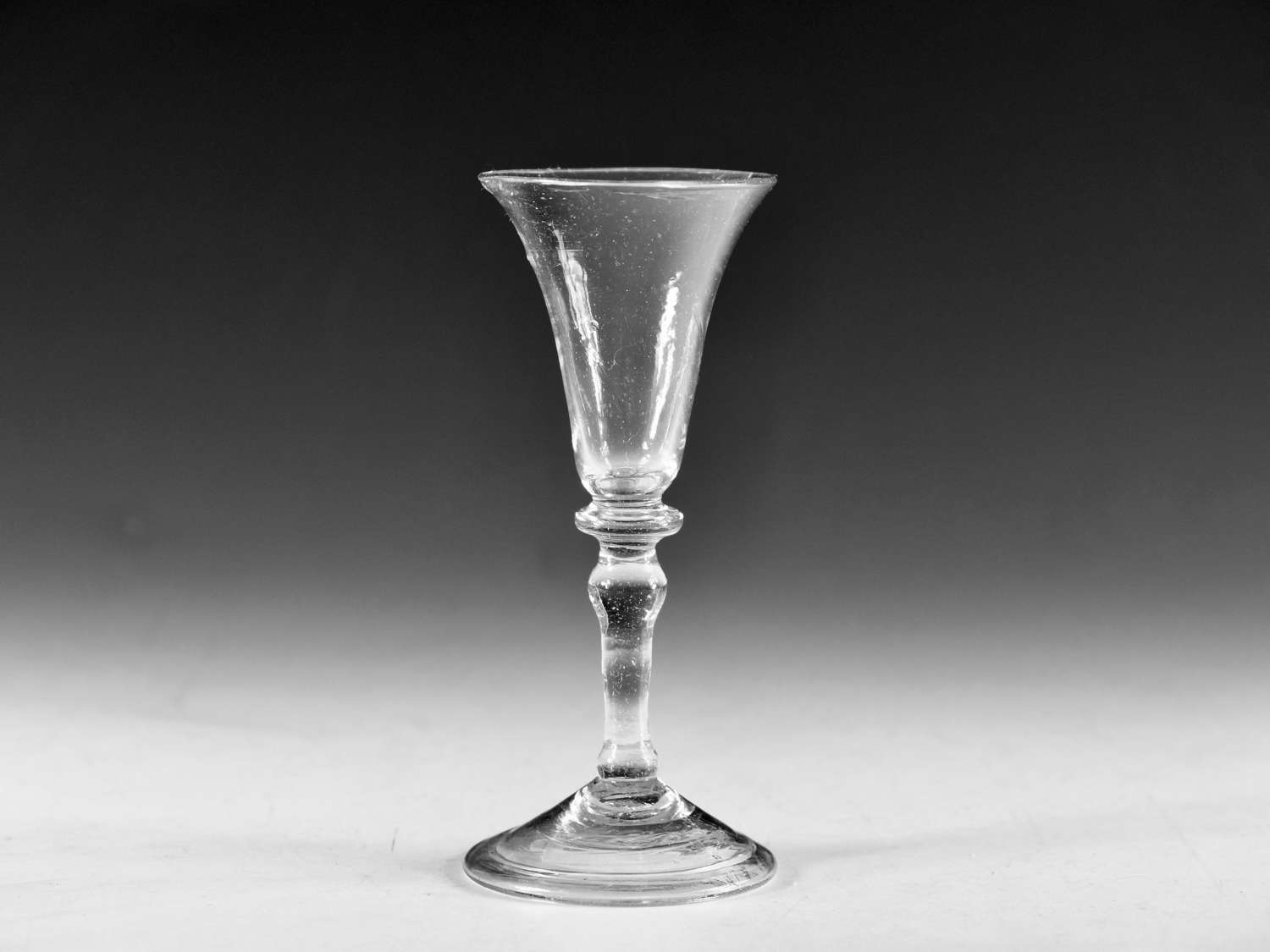 Antique glass - balustroid wine glass English c1740