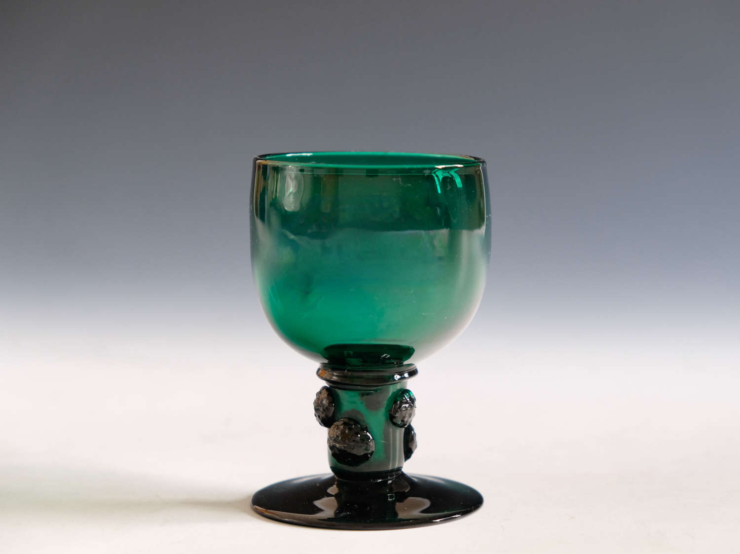 Antique glass - green wine glass English c1830