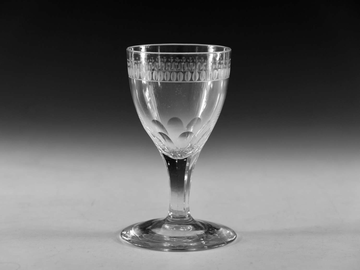 Antique glass - wine glass English c1790-1800.
