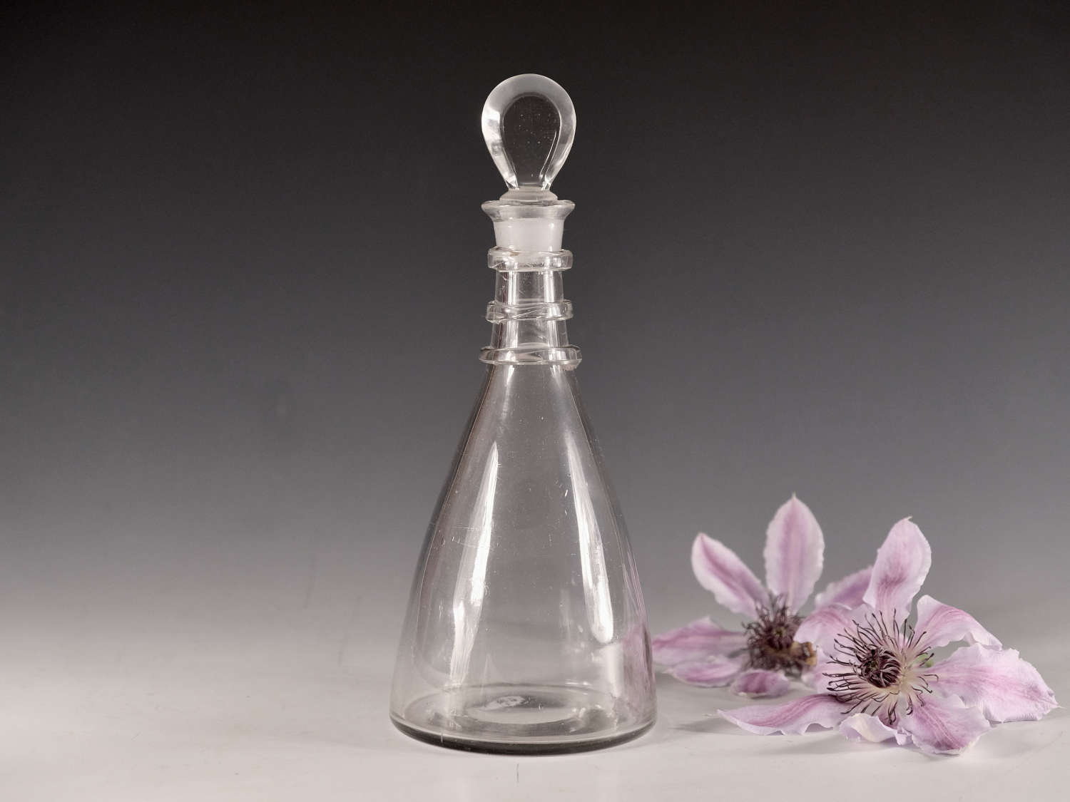 Antique glass - small taper decanter English c1810